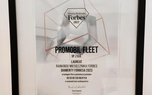 Promobil Fleet Sp. z o.o. znalazł się na liście Diamentów 2023 Forbesa i ING