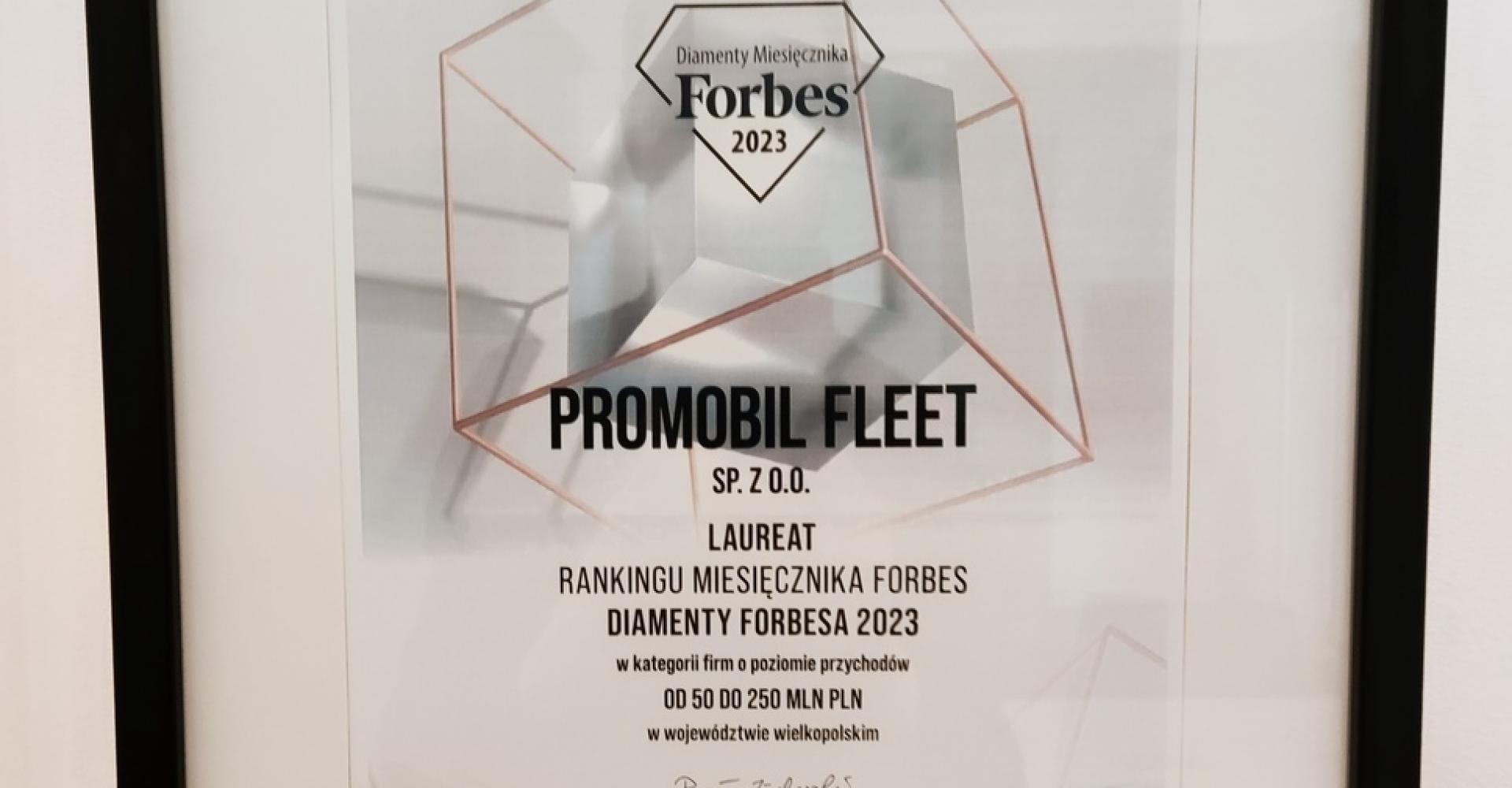 Promobil Fleet Sp. z o.o. znalazł się na liście Diamentów 2023 Forbesa i ING